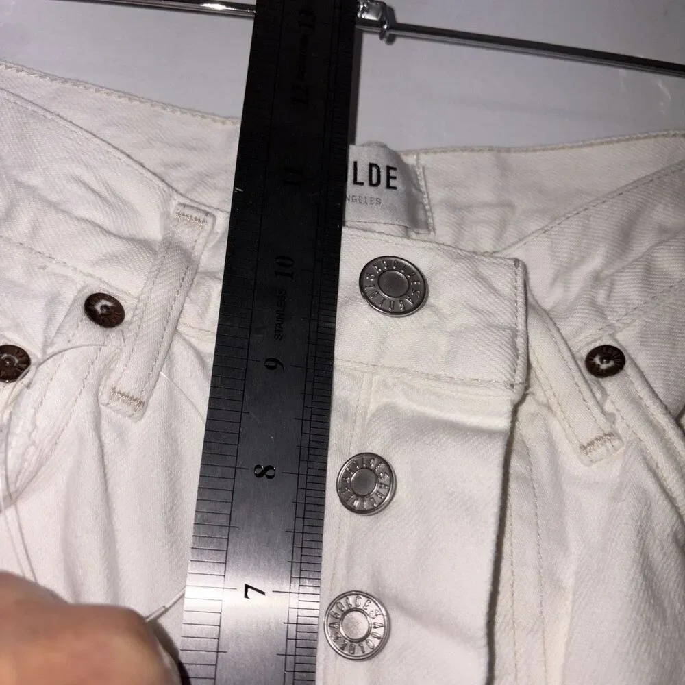 AGOLDE Jeans Women's 24 Riley High Rise‎ Straight Crop White REVOLVE NEW
